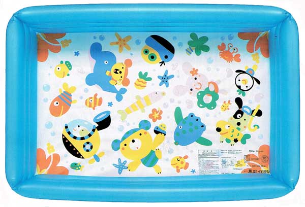 100cmおさかなパラダイス四角ビニールプール/ブルー/PDL102BL