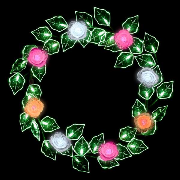 LEDローズリース(ミックス)#2404